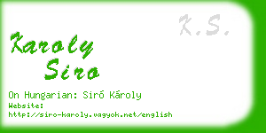 karoly siro business card